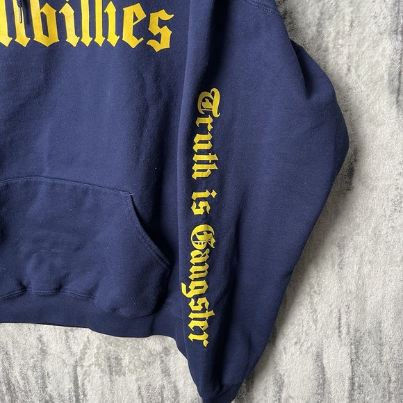 Gwen Stefani Anaheim Hillbillies Pullover Hoodie Navy Blue Size 2XL - Picture 3 of 8